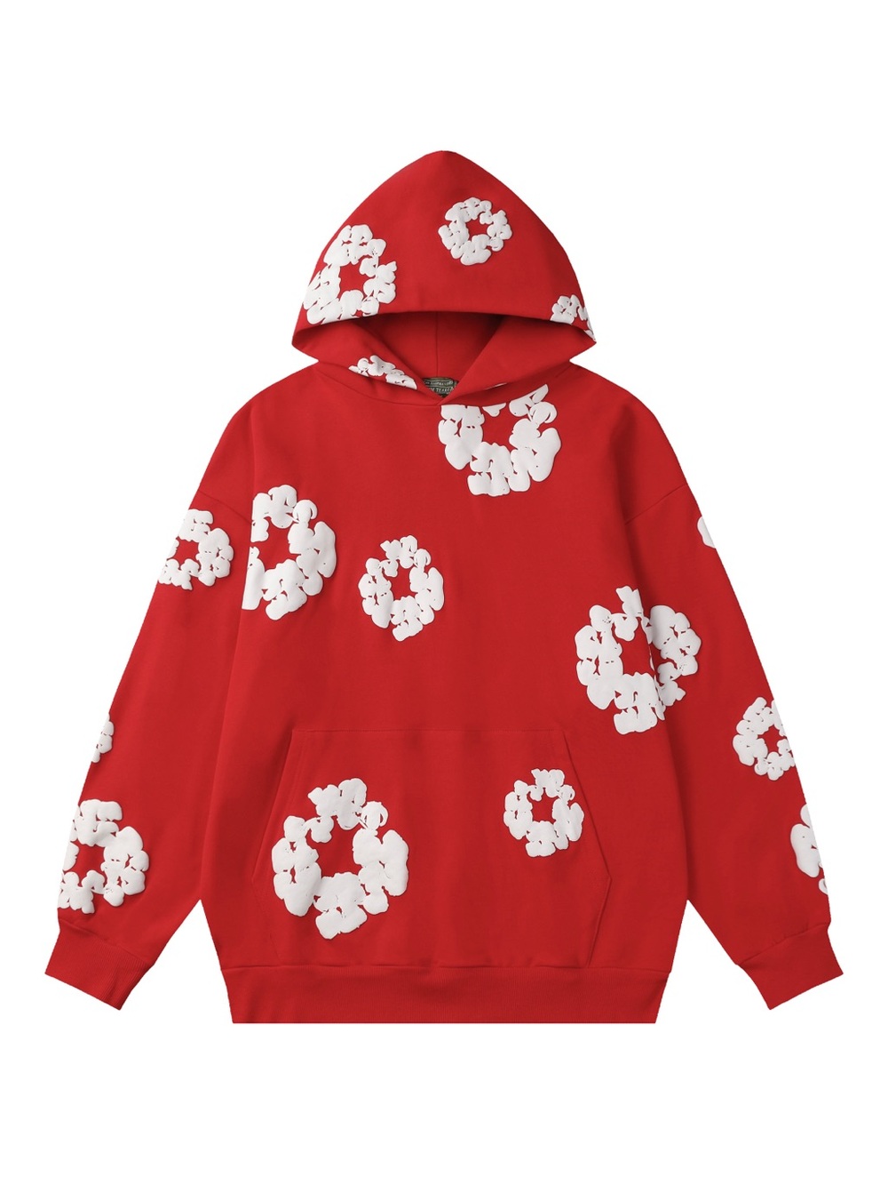 Red Floral-Print Men's Hoodie Sweater